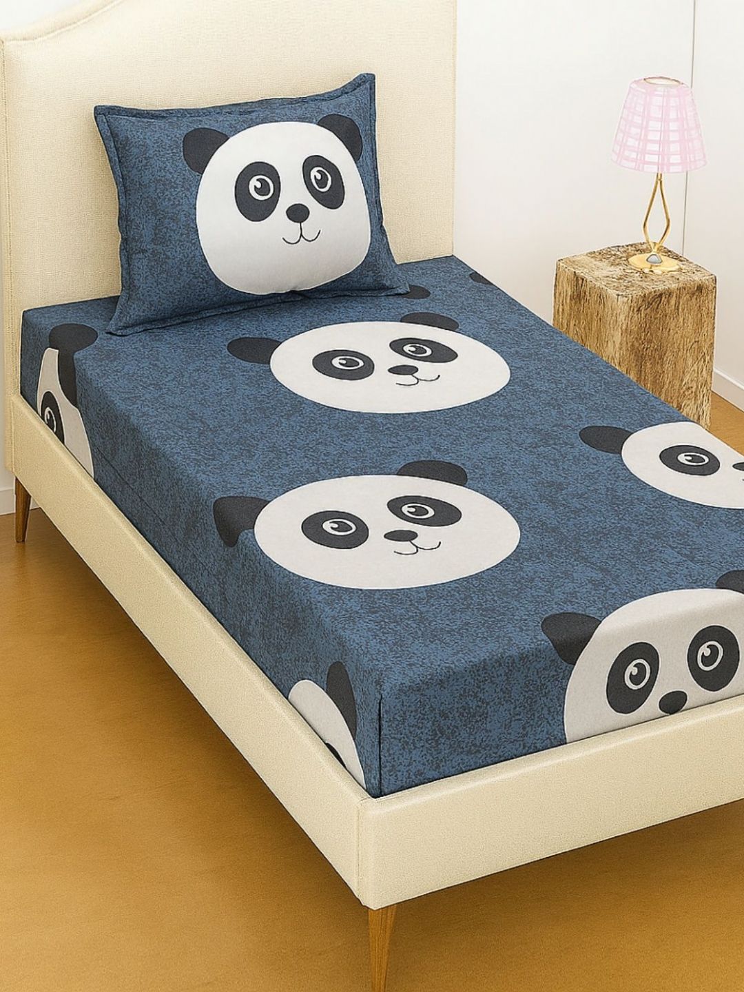 INDHOME LIFE Blue & Grey Printed Cotton 220 TC Single Bedsheet Set 2.28 m x 1.52 m-picture-31