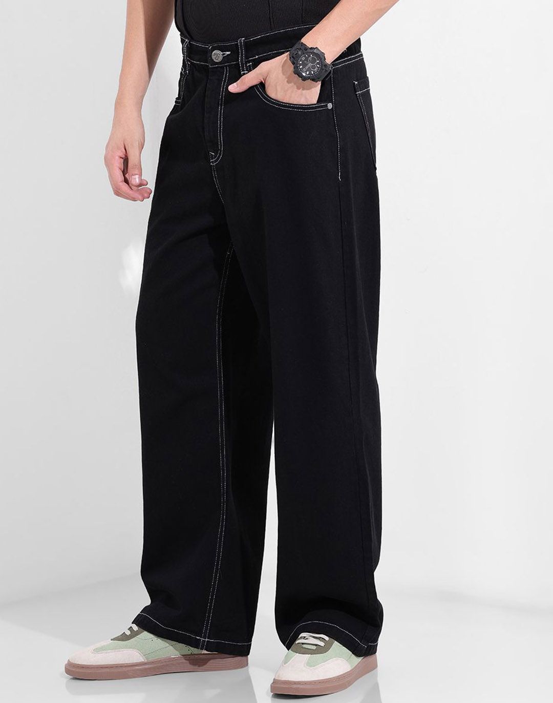 The Indian Garage Co Men Mid-Rise Baggy Jeans-picture-13