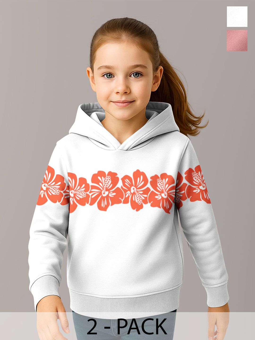 HELLCAT Girls Pack Of 2 Graphic Printed Hooded Sweatshirt-picture-37