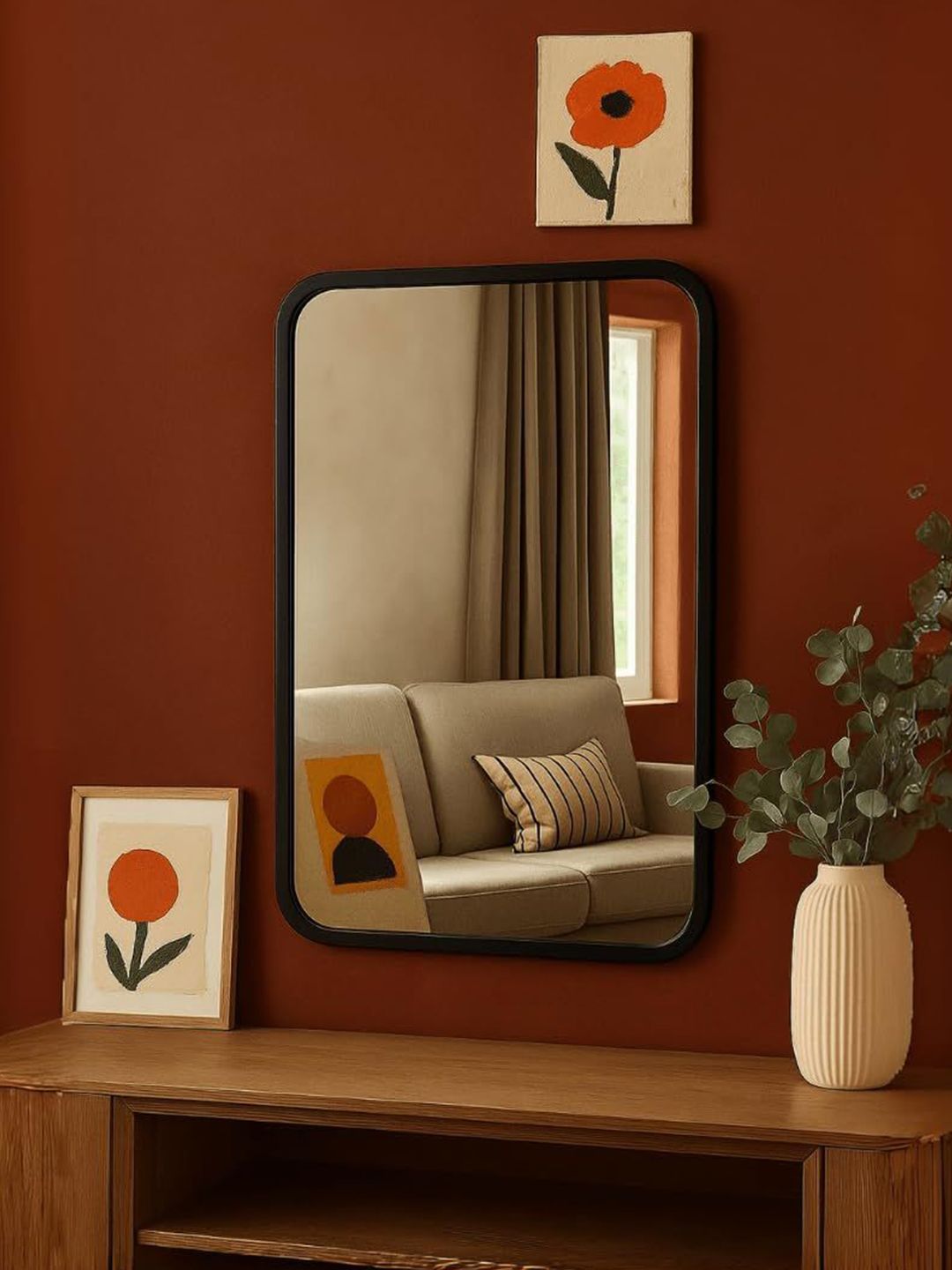 THE ARTMENT Black Rectangular Glass Wall Mirror-image-46