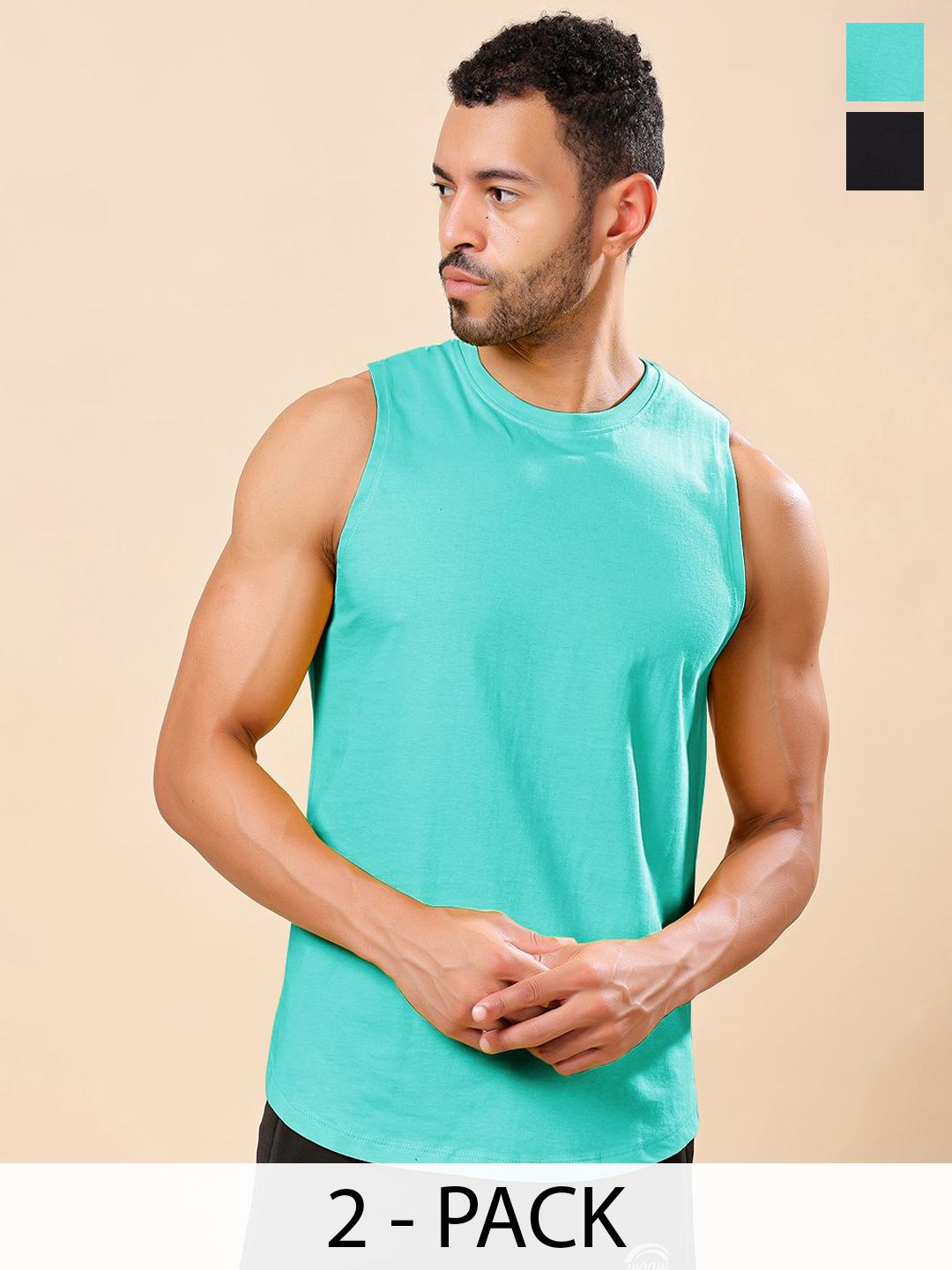 Friskers Pack Of 2 Pure Cotton Round Neck Gym Vests 230725AE-17-20-picture-53