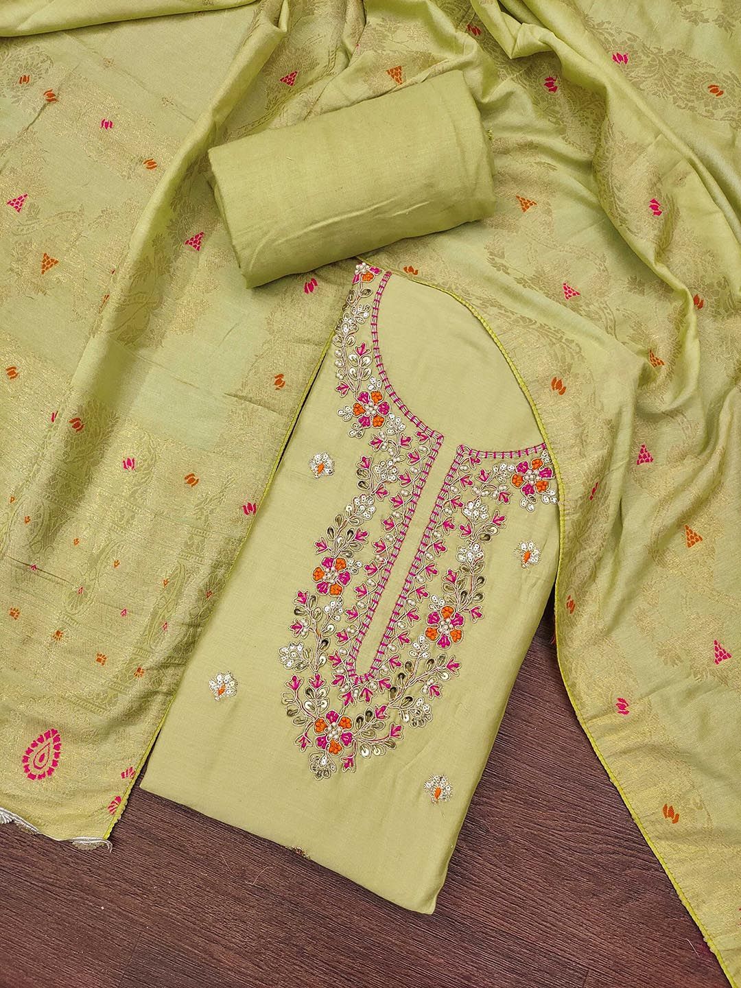 KALINI Embroidered Unstitched Dress Material-picture-26