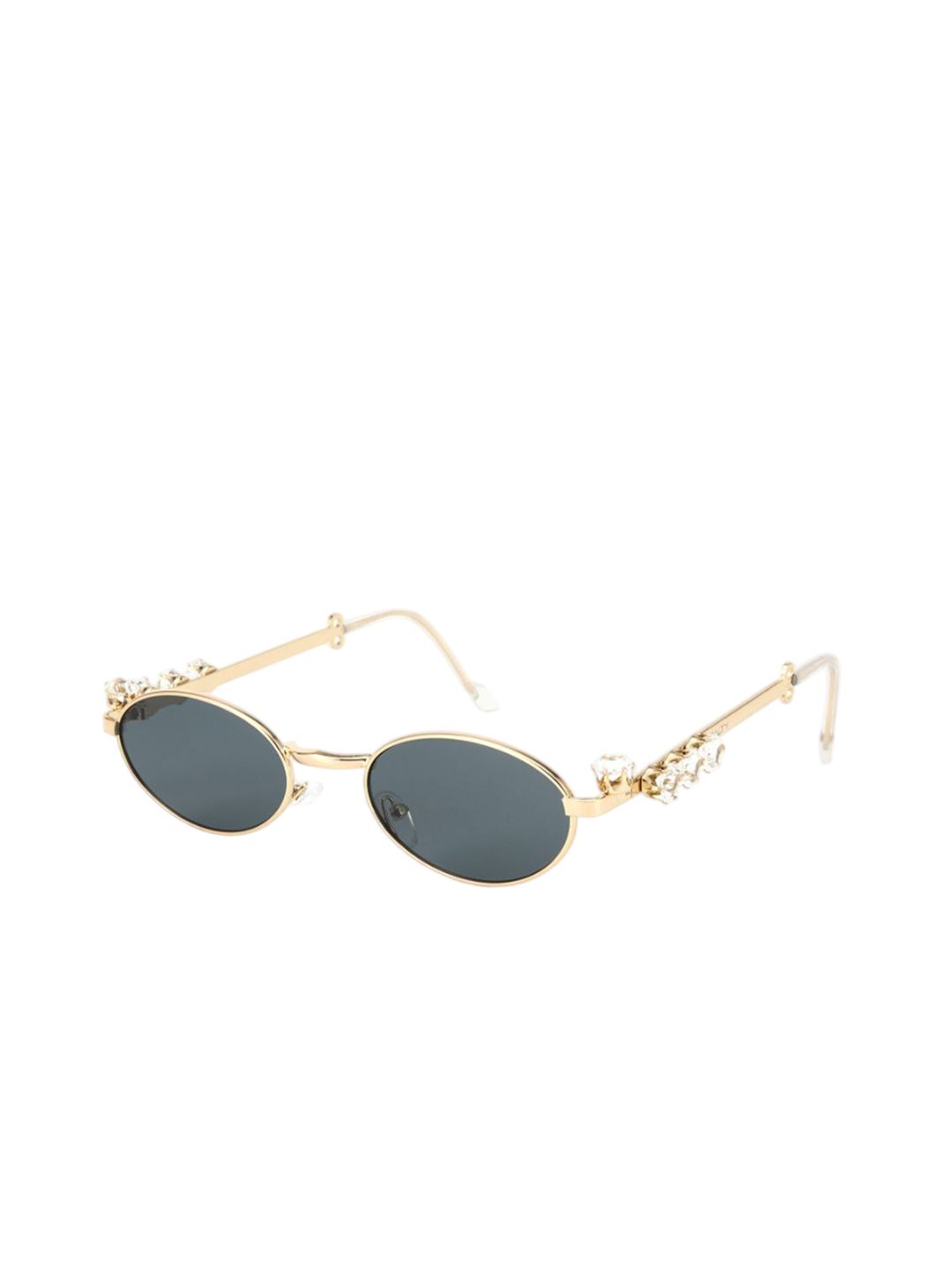 SALTY Women Grey Lens & Gold-Toned Oval Sunglasses with-picture-49