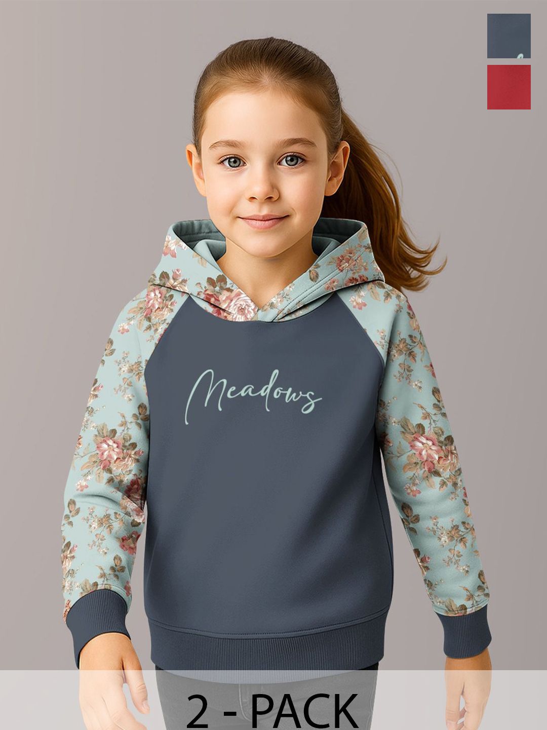 HELLCAT Girls Pack of 2 Printed Hooded Sweatshirt-picture-38