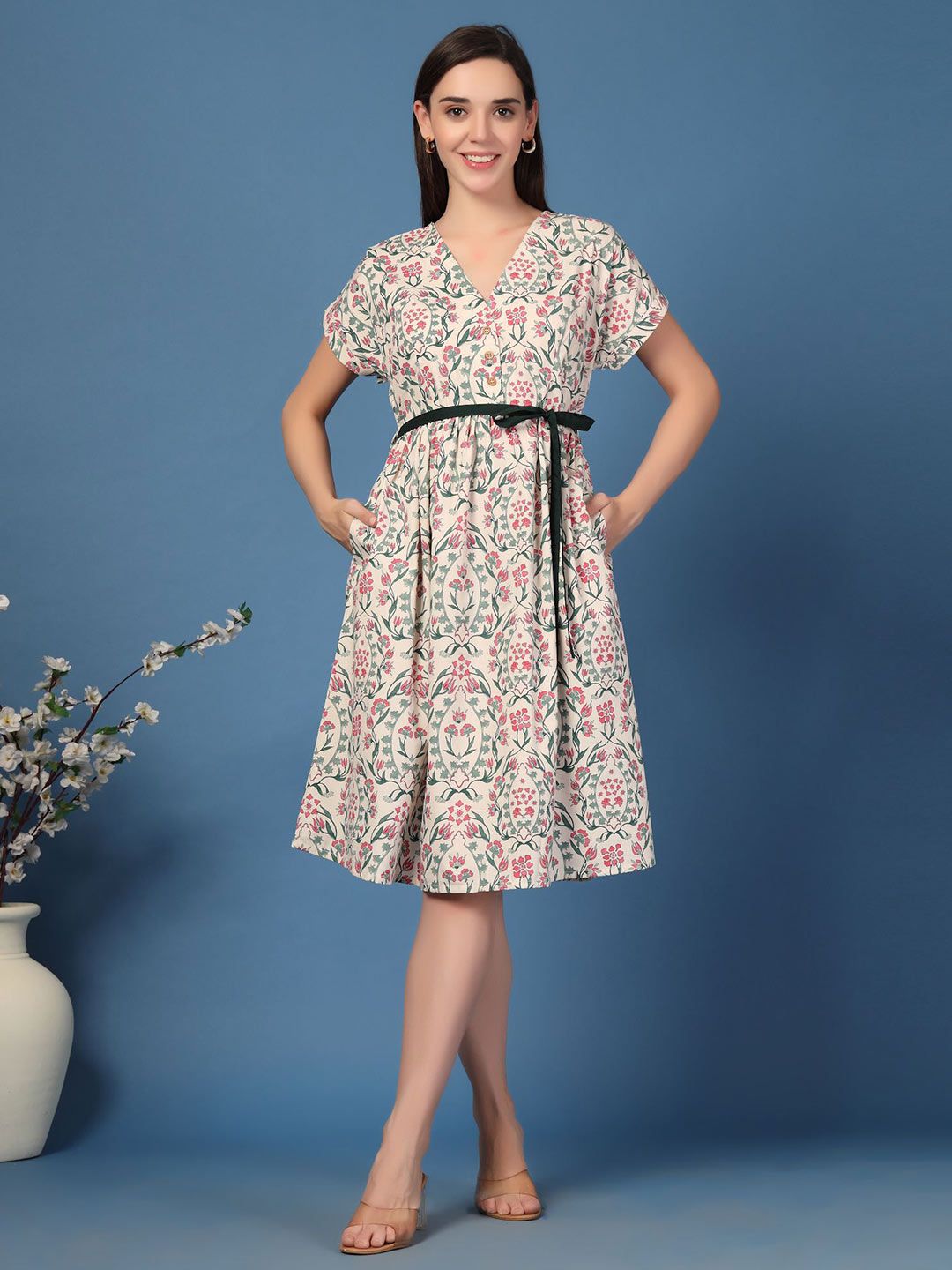 House Of Zelena Print Maternity Dress-image-36