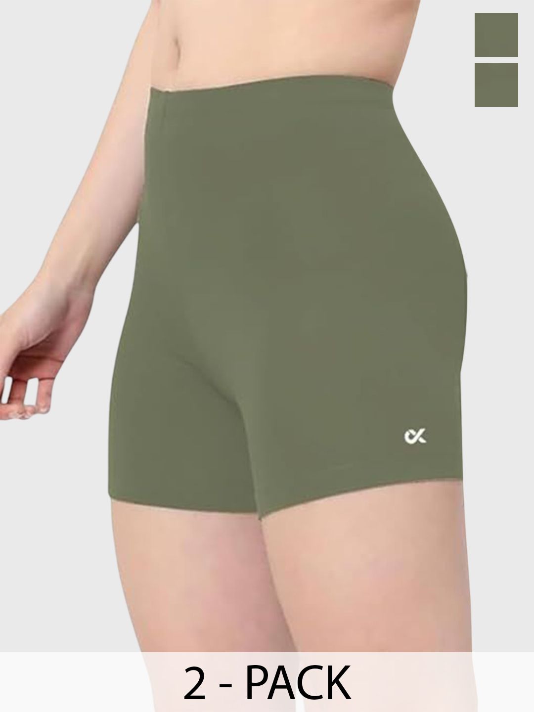 Xjarvis Women Pack of 2 Regular Fit Mid-Rise Yoga Sports Shorts-picture-47
