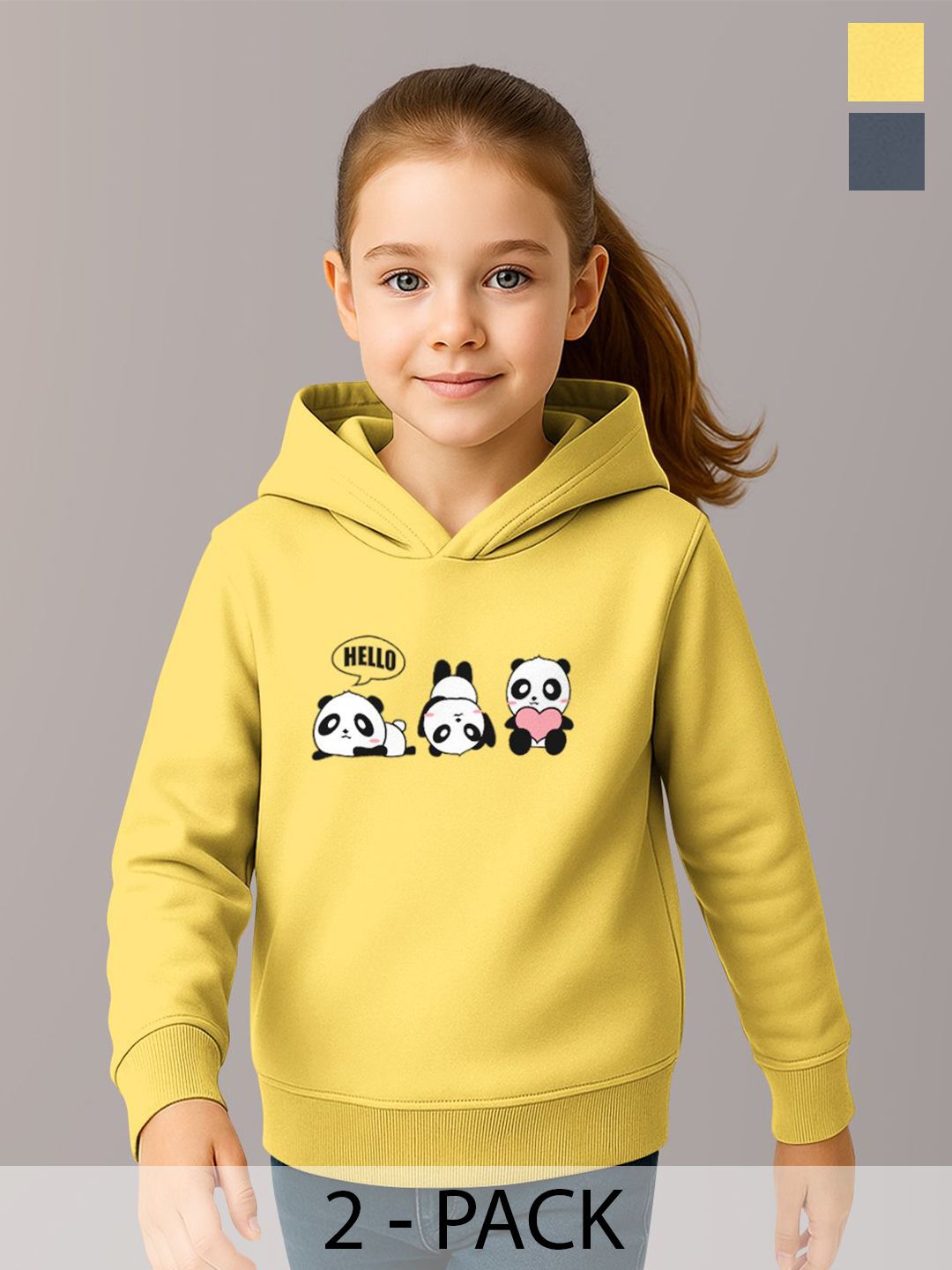 HELLCAT Girls Pack of 2 Printed Hooded Sweatshirt-picture-34