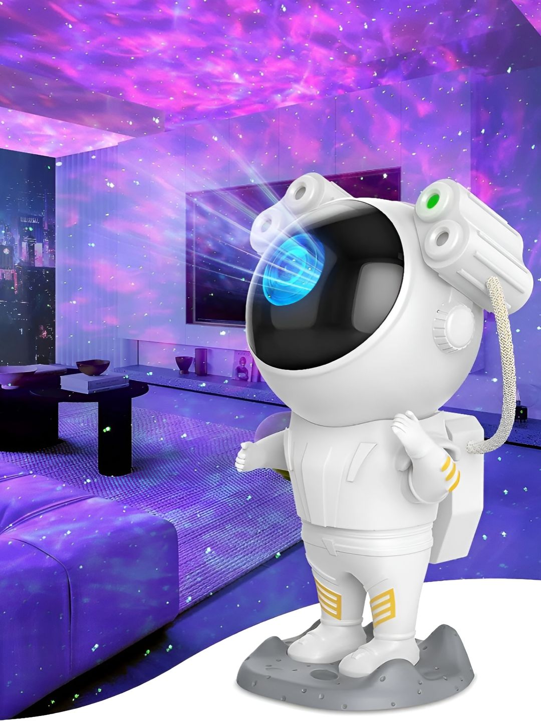 EarthCraft Astronaut Projector Lamp White Acrylic Table Lamp With Adjustable Cord & Bulb-picture-53