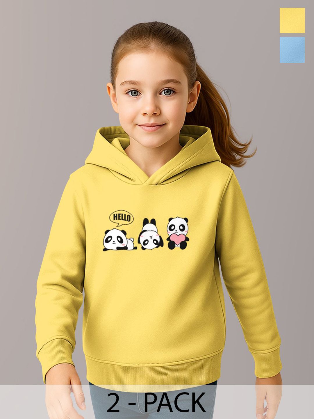 HELLCAT Girls Pack Of 2 Printed Hooded Pullover Sweatshirt-picture-28