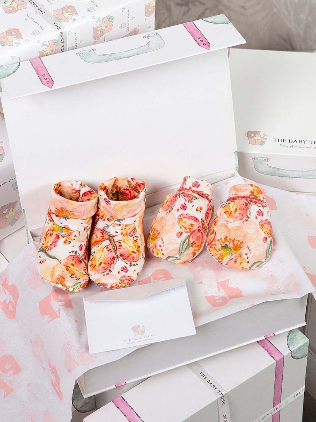 THE BABY TRUNK Infants Pack Of 2 Printed Organic Cotton Baby Apparel Gift Set-picture-28