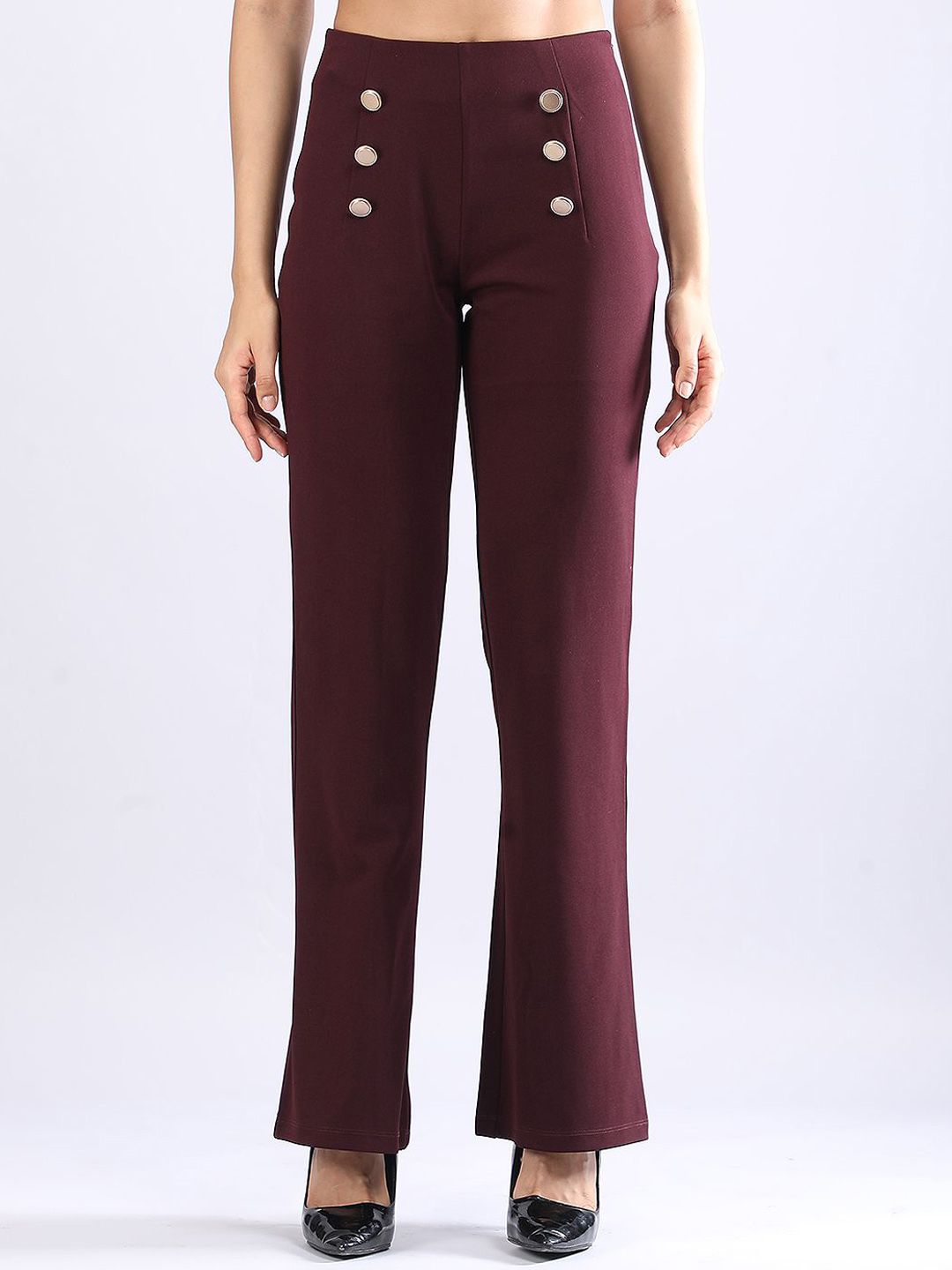 KASSUALLY Women Relaxed Straight Fit High-Rise Trousers-picture-37