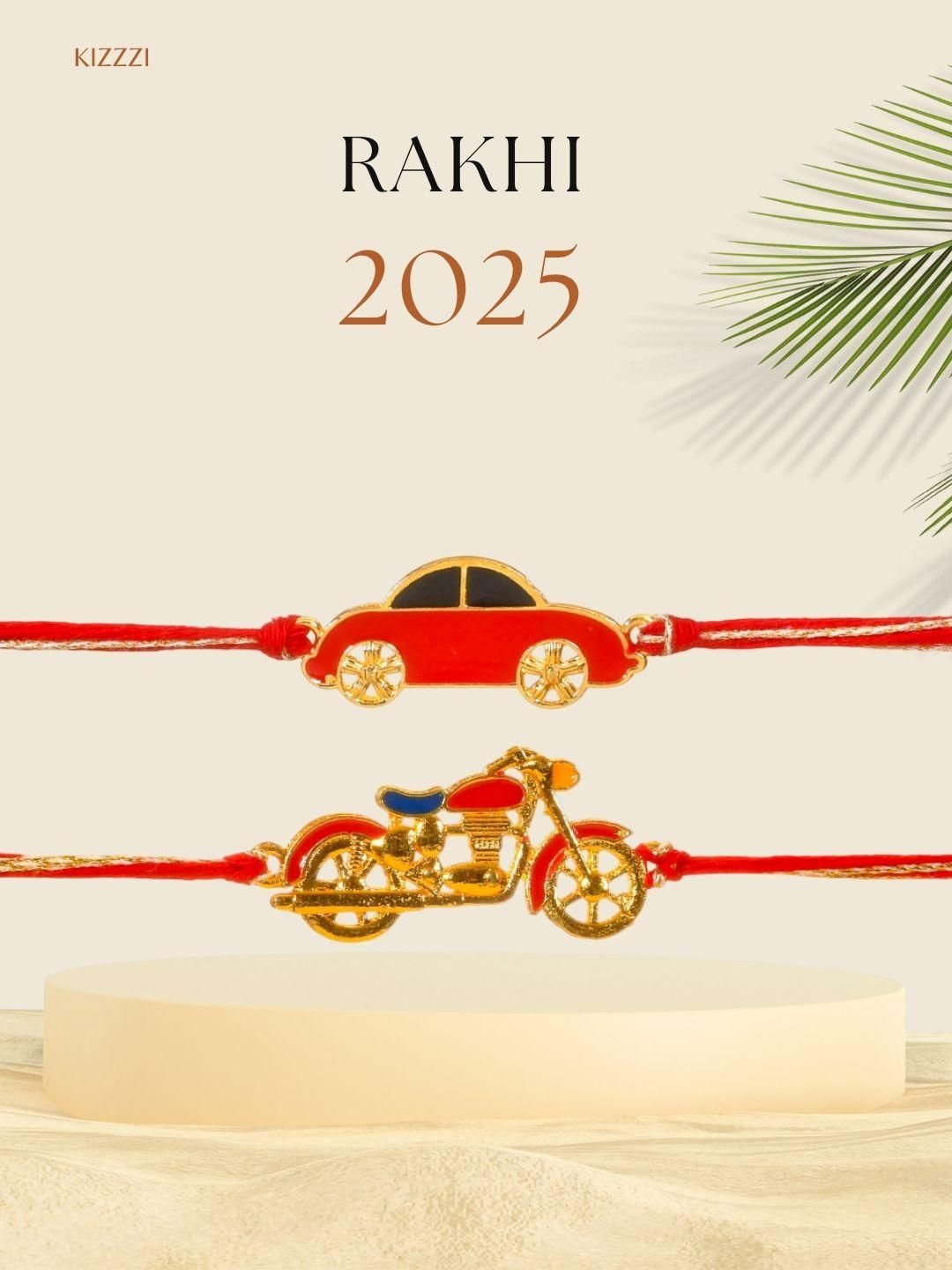 Kizzi Set of 2 Thread Car and Bike Rakhis-picture-22
