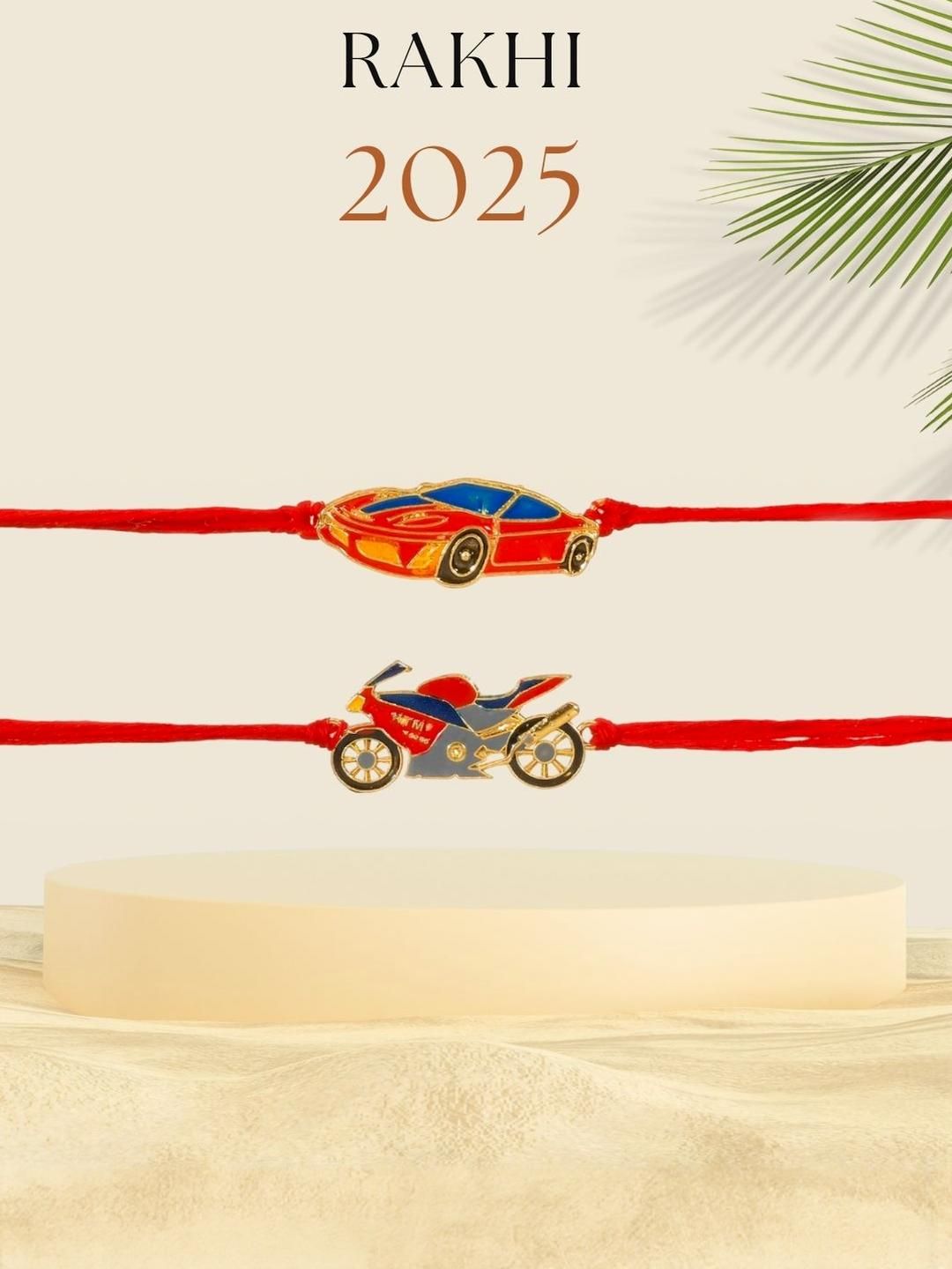 Kizzi Unisex Set of 2 Car & Bike Design Rakhi-picture-23