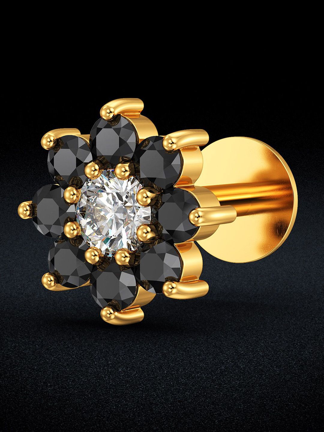 Joyalukkas Golden Blossom Nosepin - 0.377 gms-picture-28