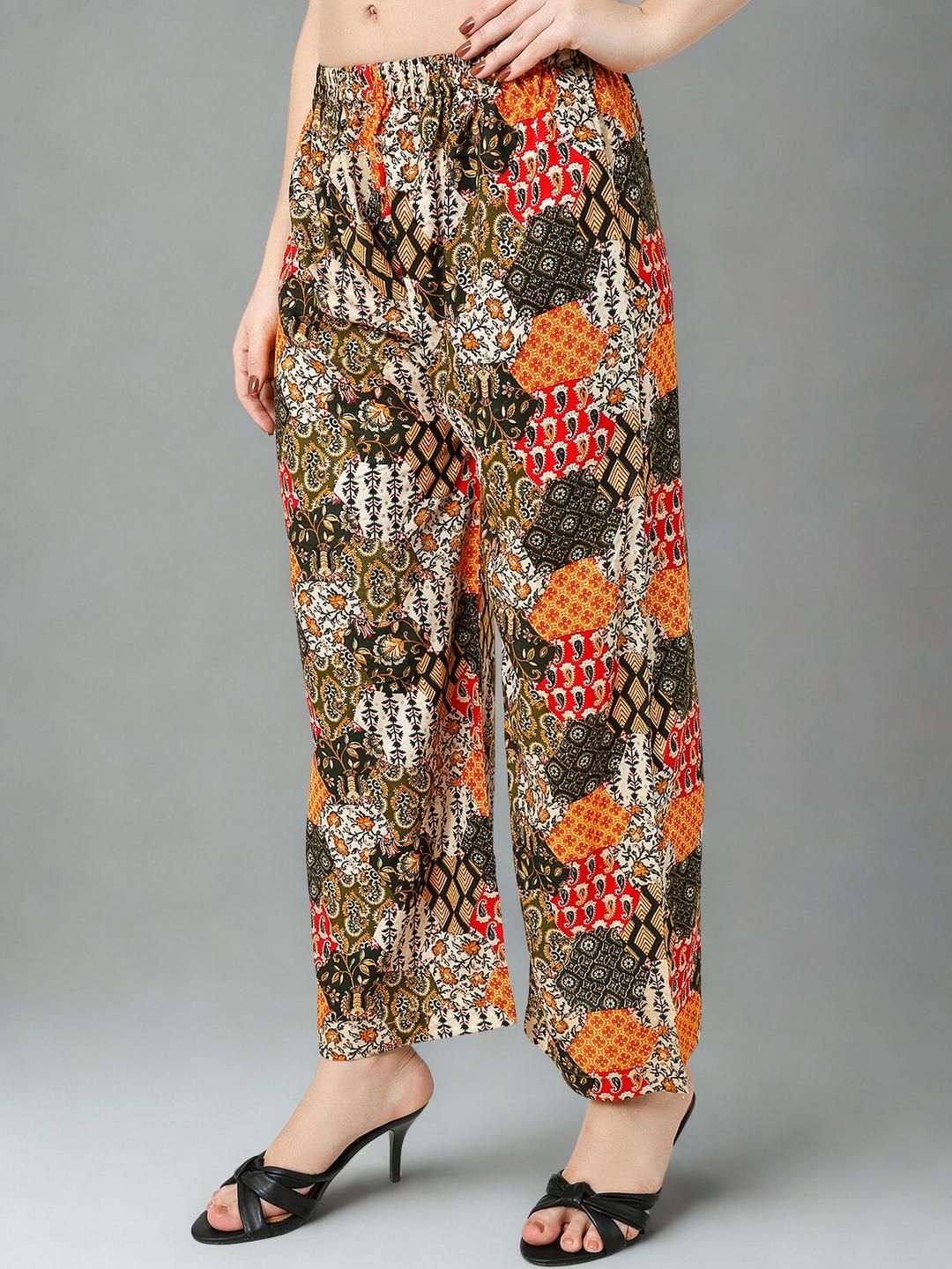 Mytrendzs Women Floral Printed Knitted Ethnic Palazzos-picture-21