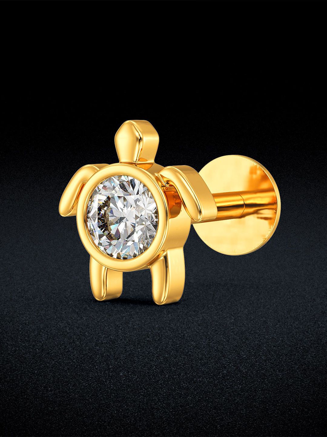 Joyalukkas Golden Tortoise Harmony Nosepin - 0.49 gms-picture-27