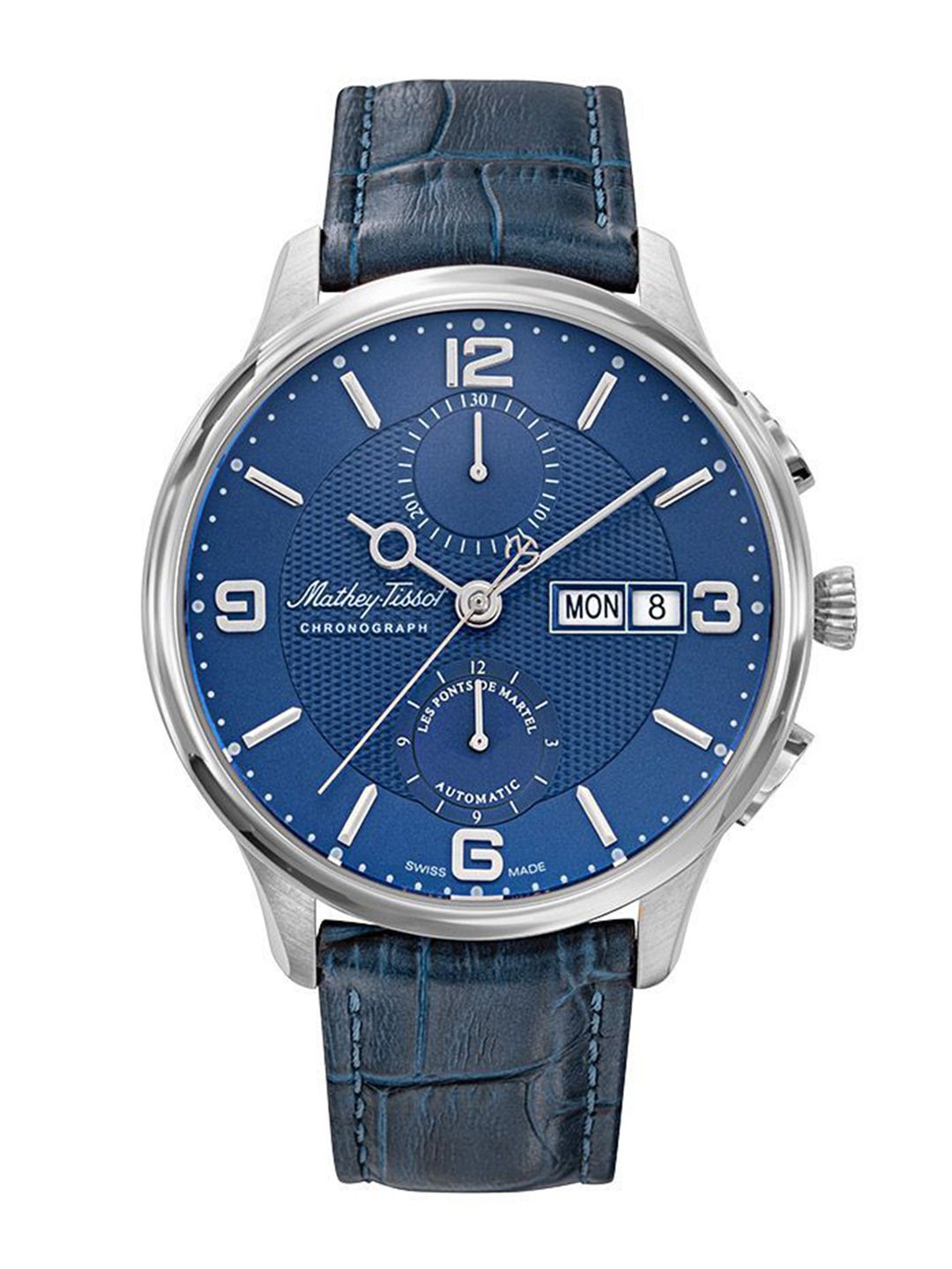 Mathey-Tissot Men Dial & Leather Analogue Date Aperture Automatic Watch H1886CHATABU-image-28