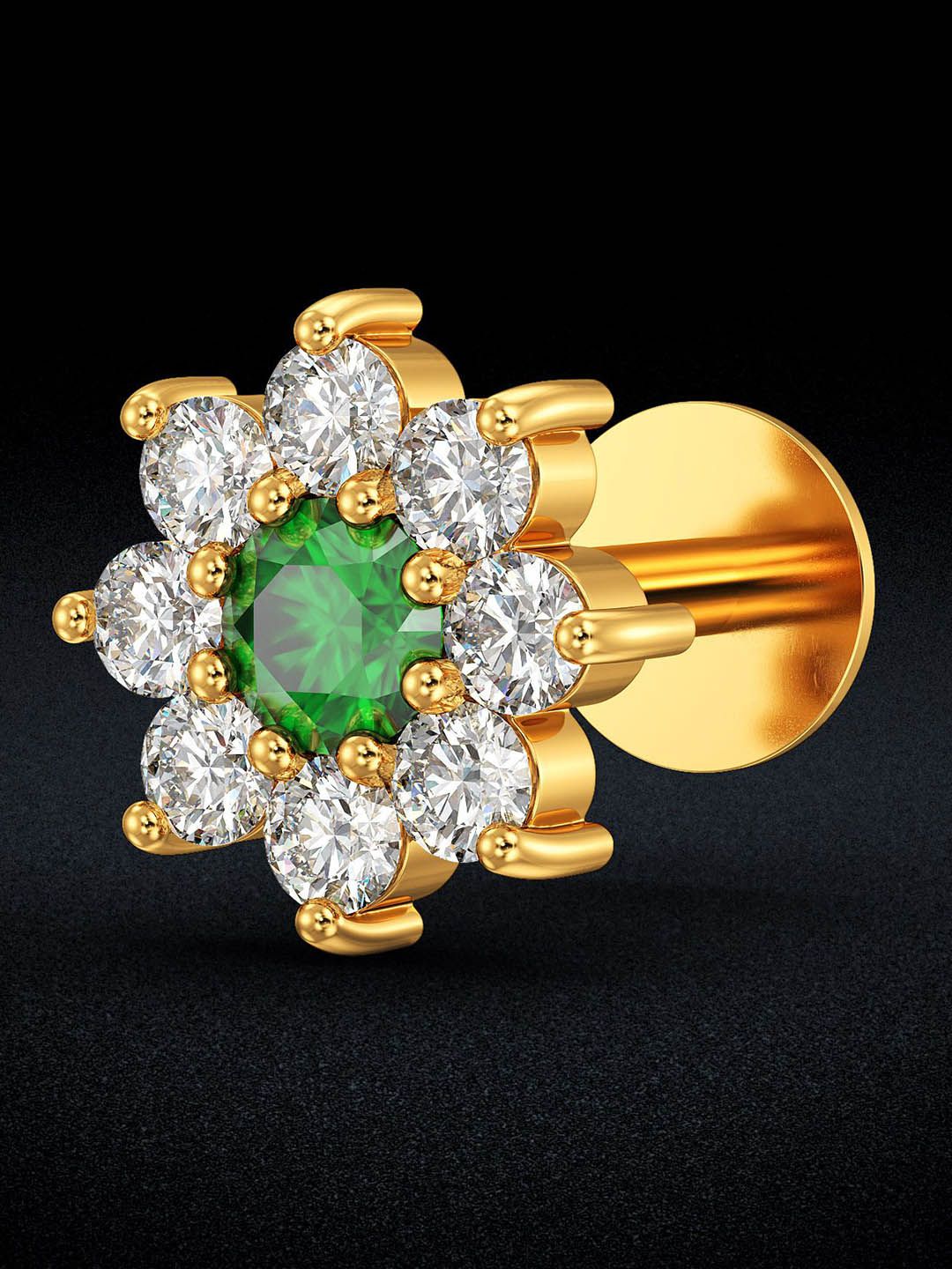 Joyalukkas Golden Petal Nosepin - 0.426 gms-picture-24