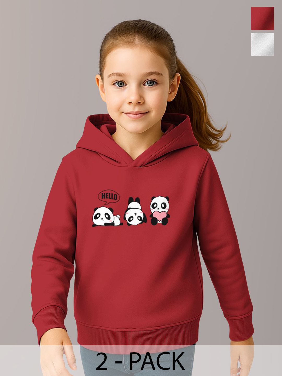 HELLCAT Girls Pack Of 2 Graphic Printed Hooded Pullover-picture-31
