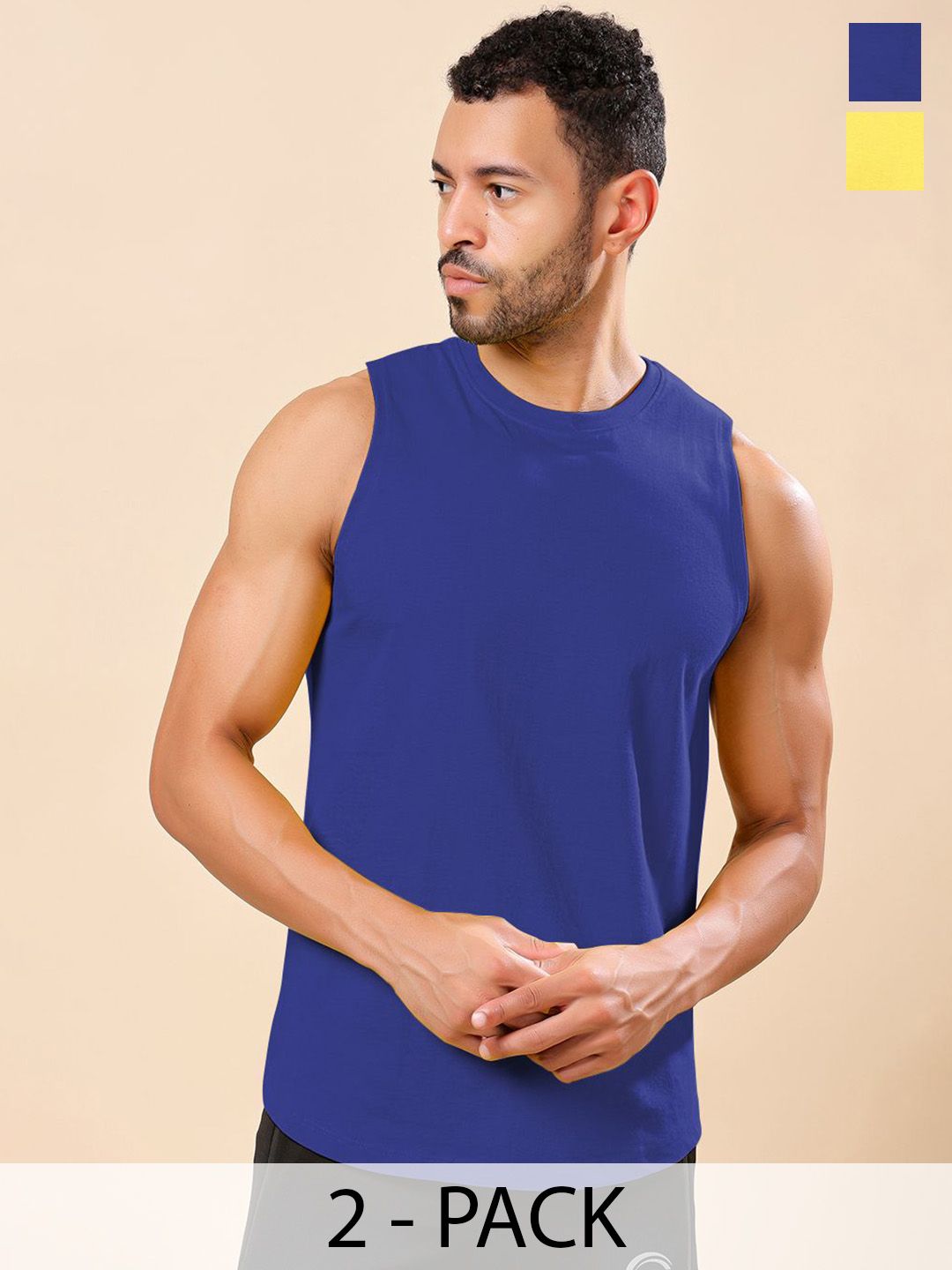 Friskers Pack Of 2 Pure Cotton Round Neck Gym Vests 230725AE-05-06-picture-22