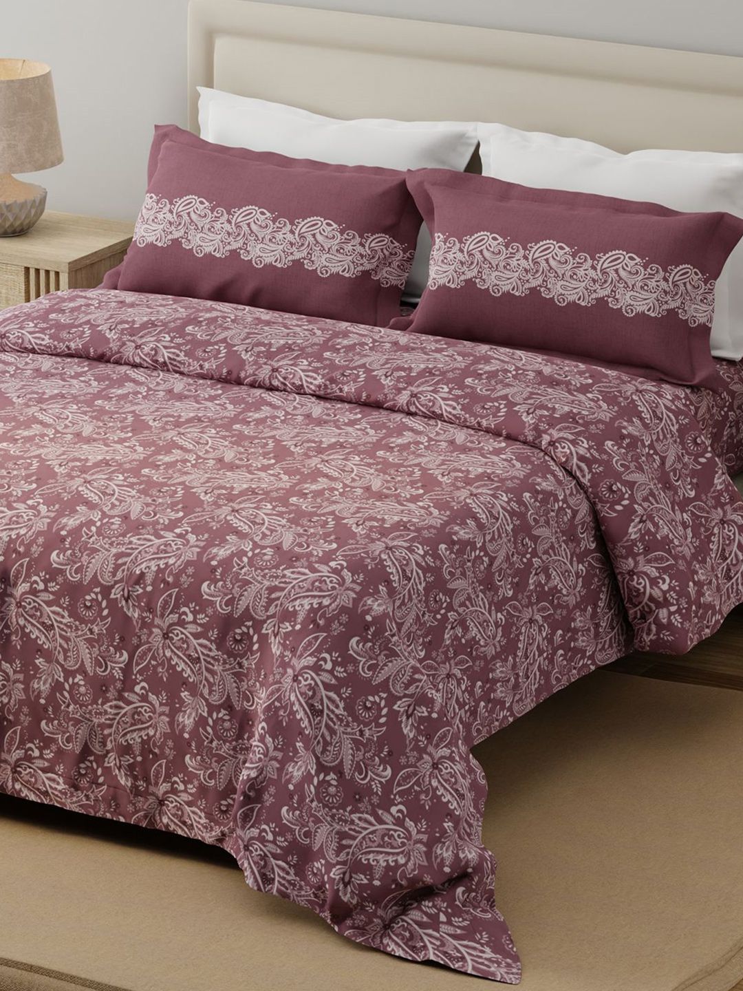 Layers Forever Brown Ethnic Motifs Pure Cotton 120 TC Queen Bedsheet Set-2.54m x 2.24m-image-13