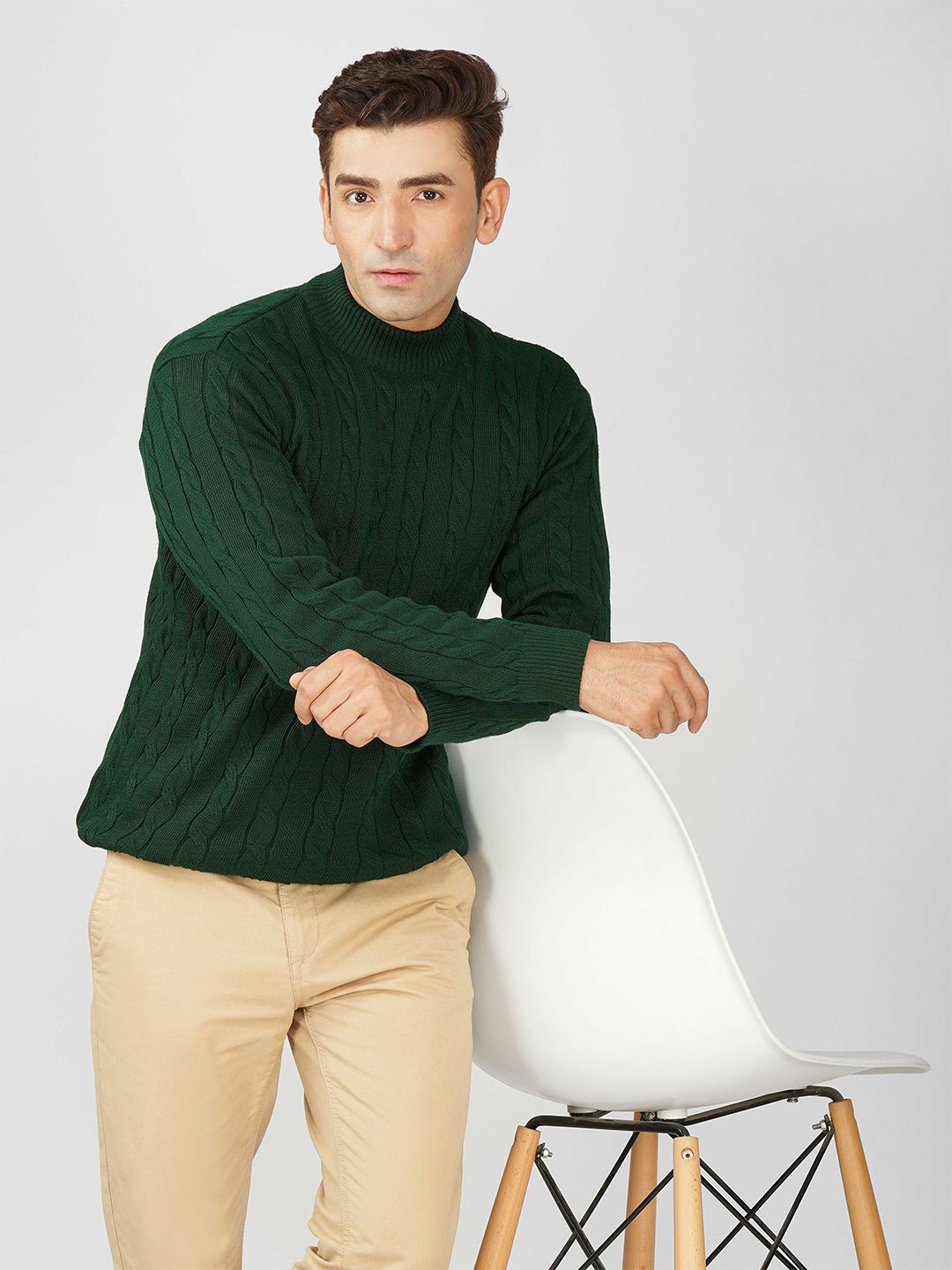 Kveto Style Redefined Men Self Design High Neck Sweater-picture-16