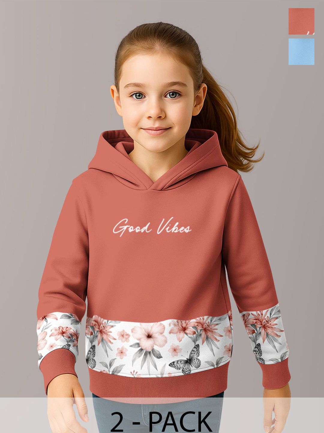 HELLCAT Girls Pack of 2 Printed Hooded Sweatshirt-picture-28