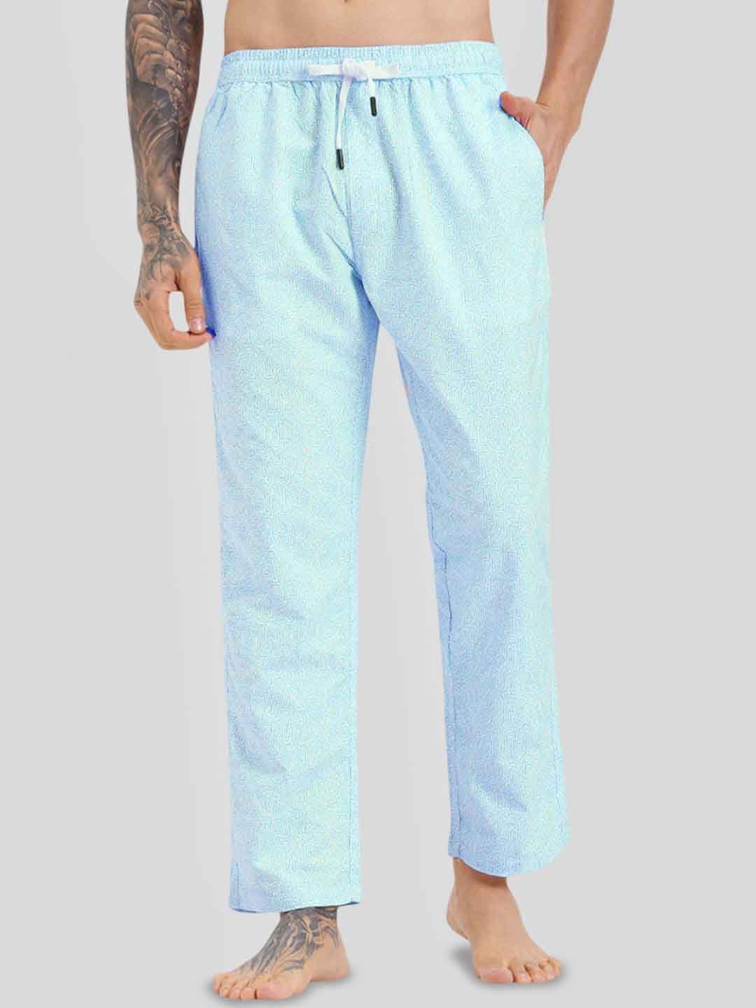 TCI Men Printed Cotton Mid Rise Lounge Pants-image-37