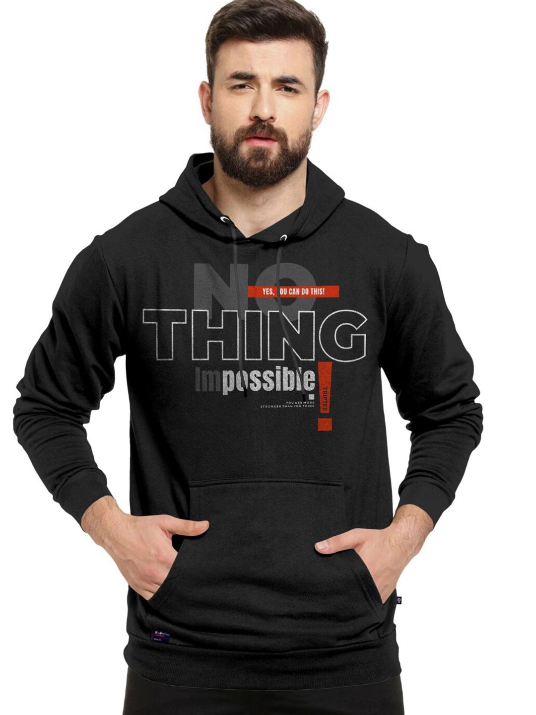 Triptee Men Printed Hooded Pullover Sweatshirt-picture-10