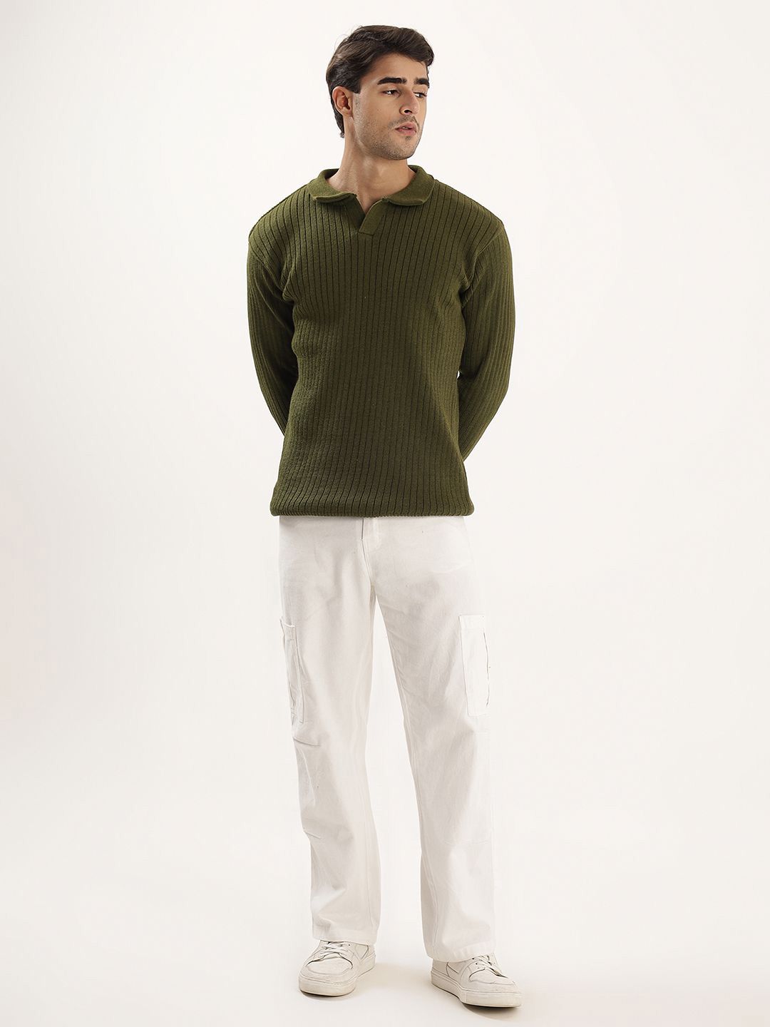 Kveto style redefined Men Ribbed Mock Collar Pullover-picture-30