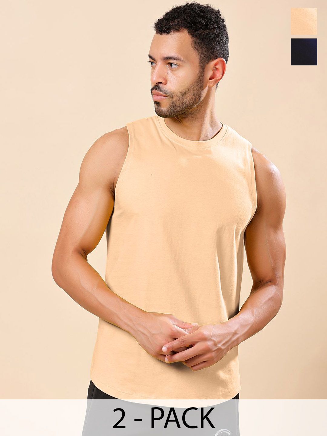 Friskers Pack Of 2 Pure Cotton Round Neck Gym Vests 230725AE-17-32-picture-27