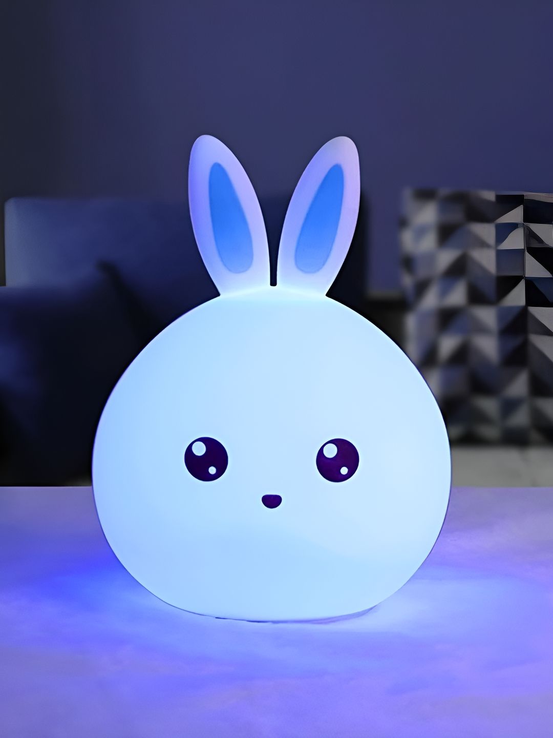 EarthCraft White Silicone Abstract Shaped Table Lamp With Adjustable Cord And Bulb-picture-34