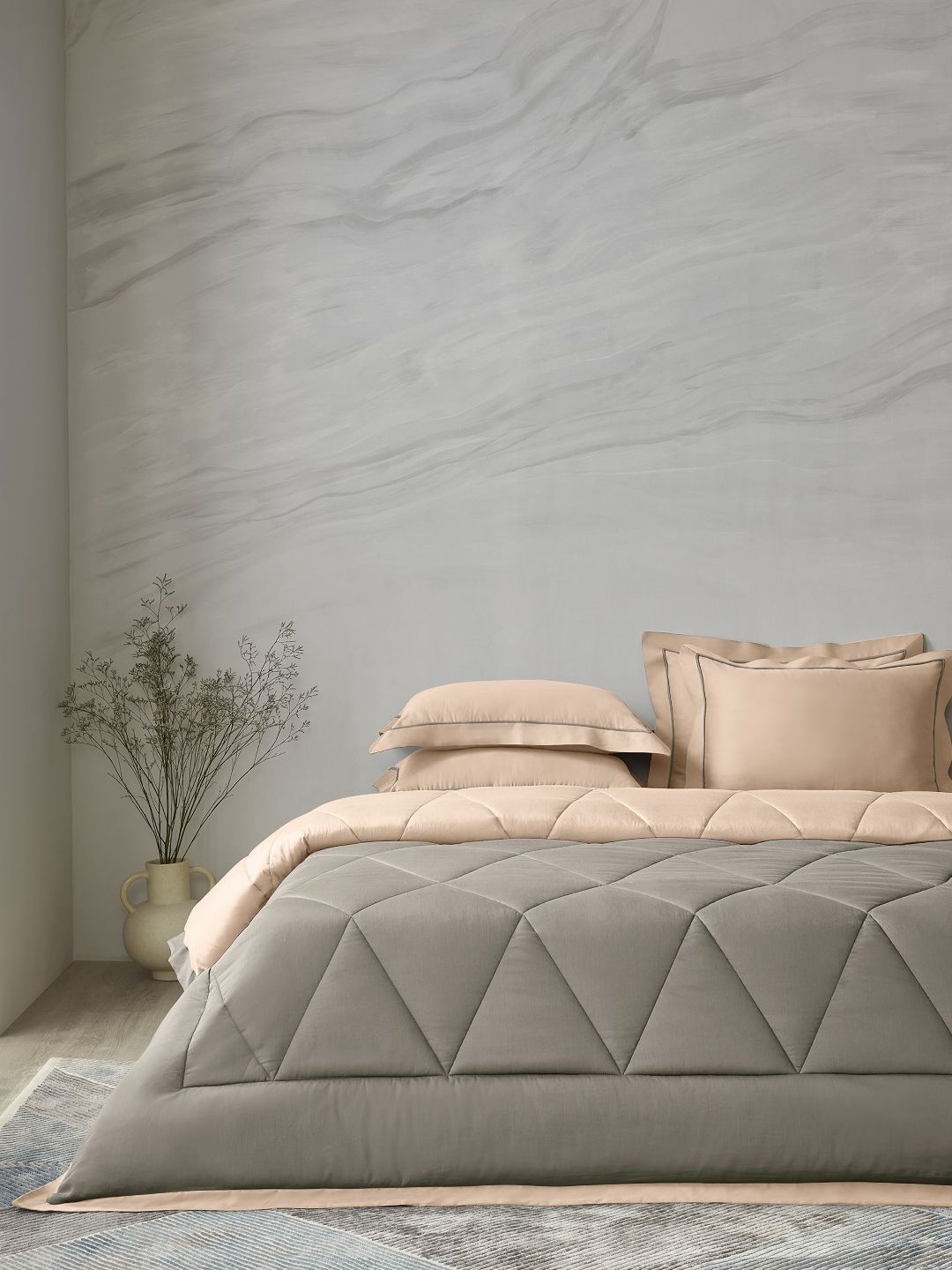 SANSAAR A DDECOR BRAND LIVE CONSCIOUSLY Orange Geometric Cotton 4 Piece Double Extra Large Superfine Bedding Bedding Set-image-48