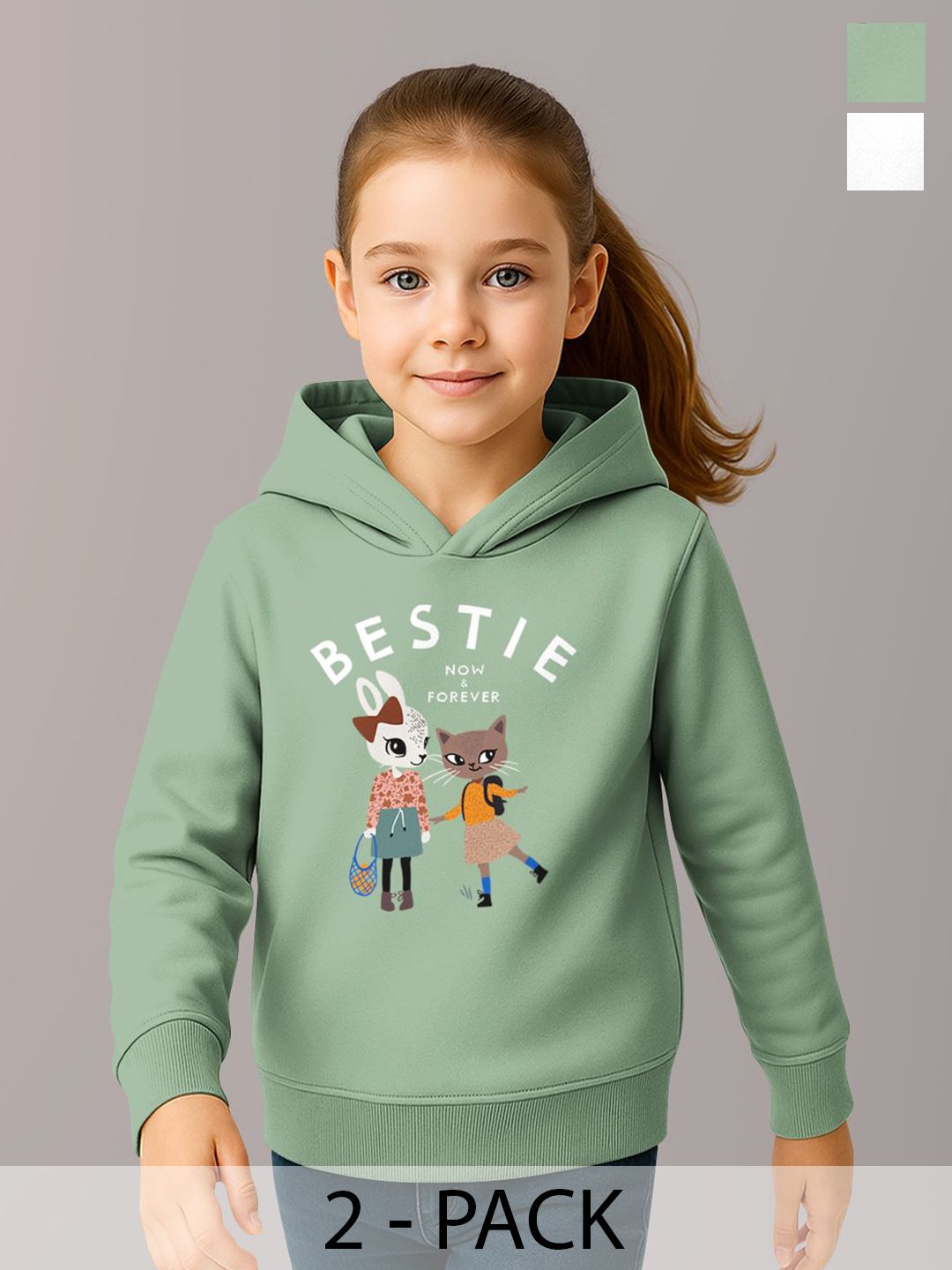 HELLCAT Girls Pack of 2 Printed Hooded Sweatshirt-picture-35