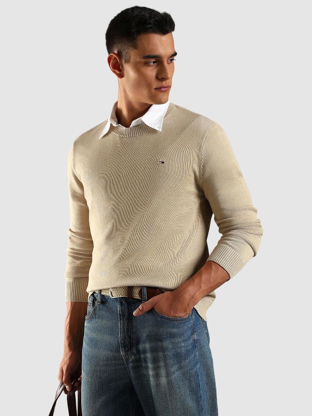 Tommy Hilfiger Men Slim Fit Cotton Sweater-image-1