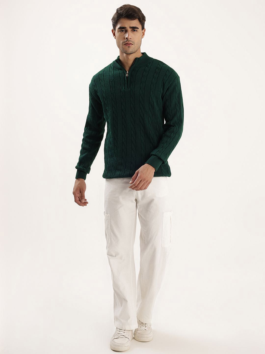 Kveto style redefined Men Self Design Half Zipper Pullover-picture-17