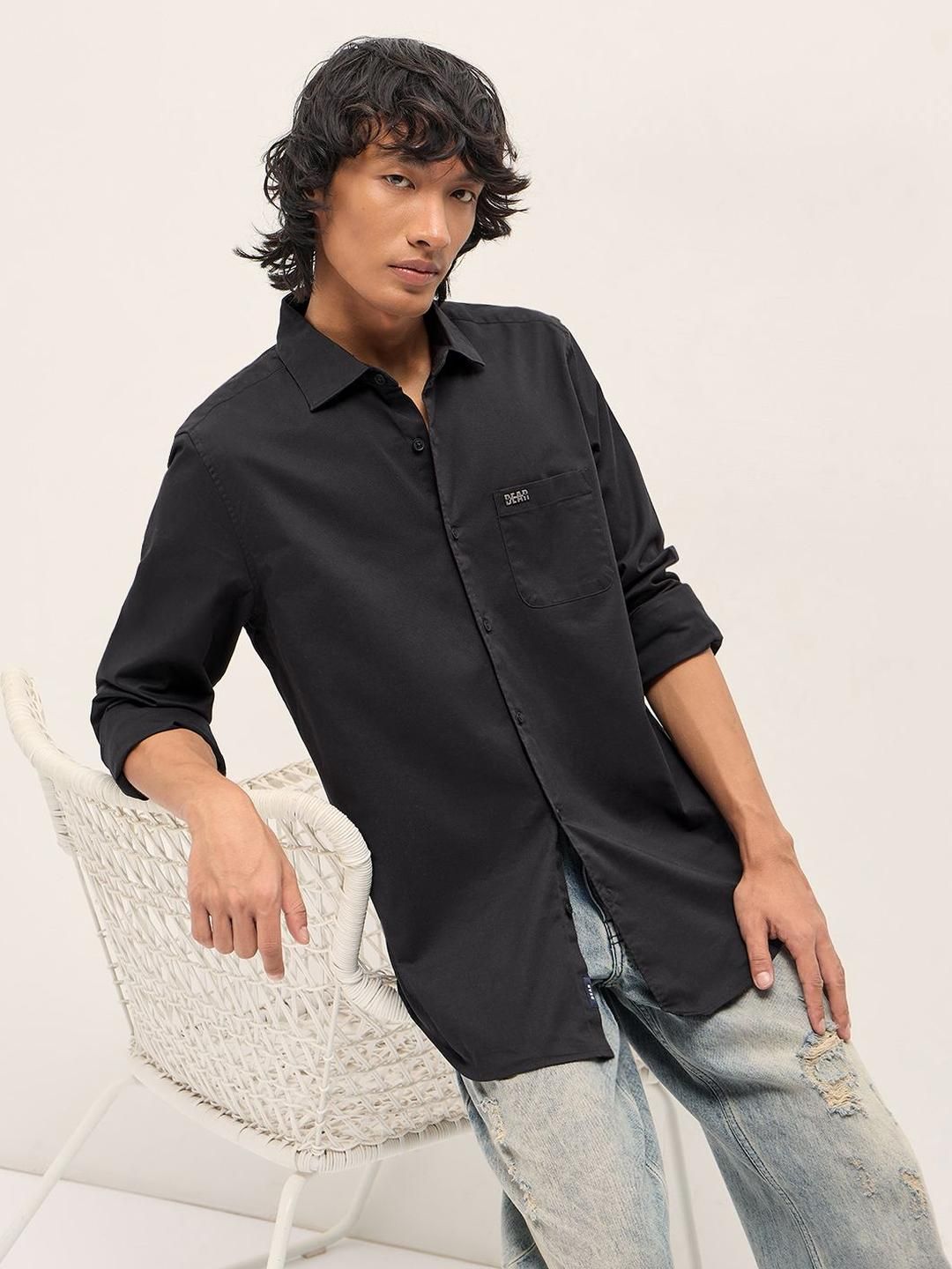 THE BEAR HOUSE Men Slim Fit Spread Collar Casual Shirt-picture-54