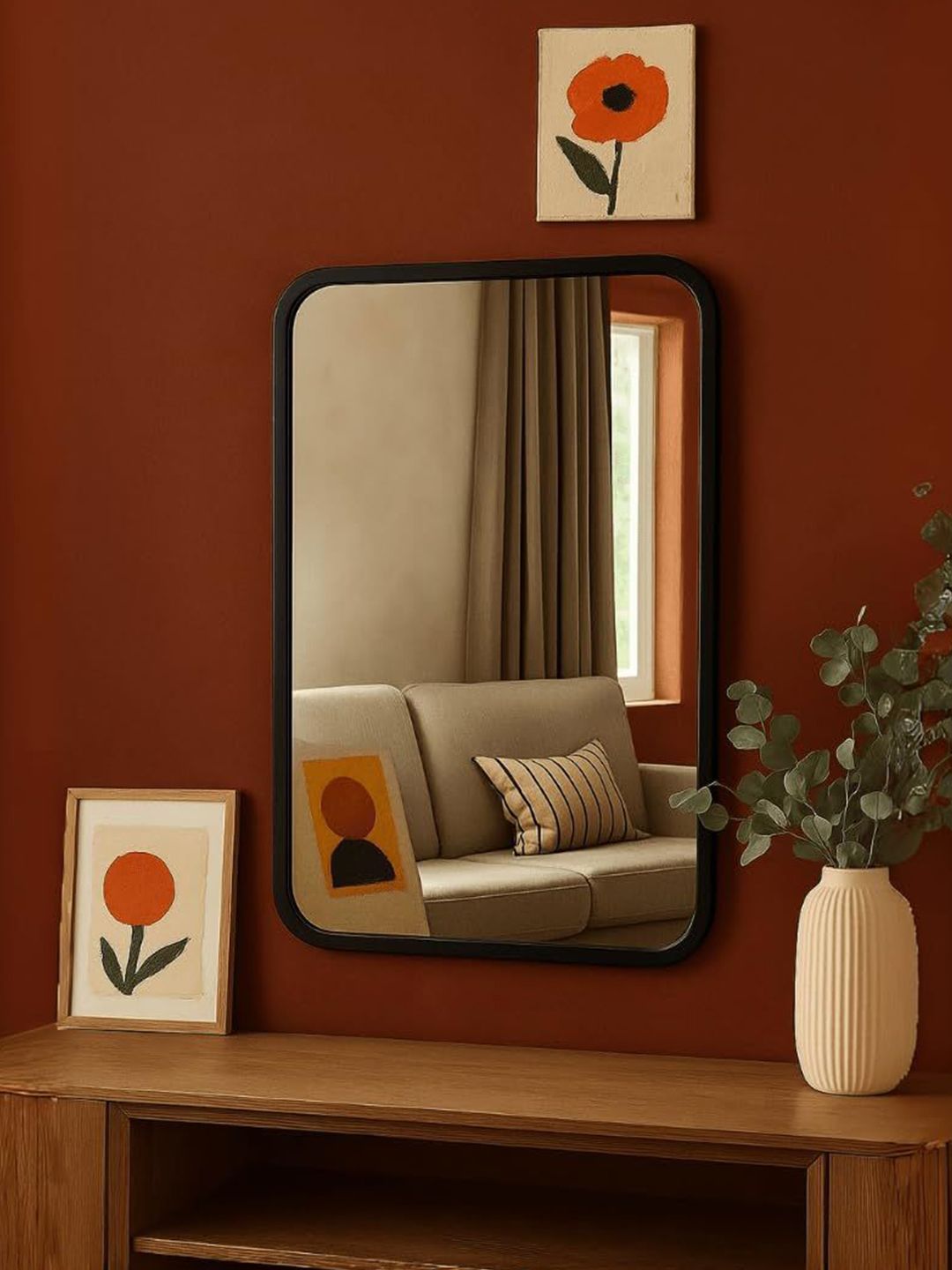 THE ARTMENT Black Rectangular Glass Wall Mirror-image-41