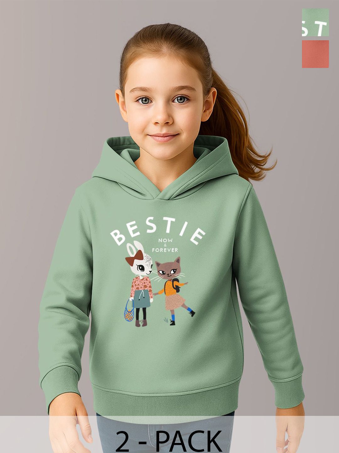 HELLCAT Girls Pack of 2 Printed Hooded Sweatshirts-picture-29