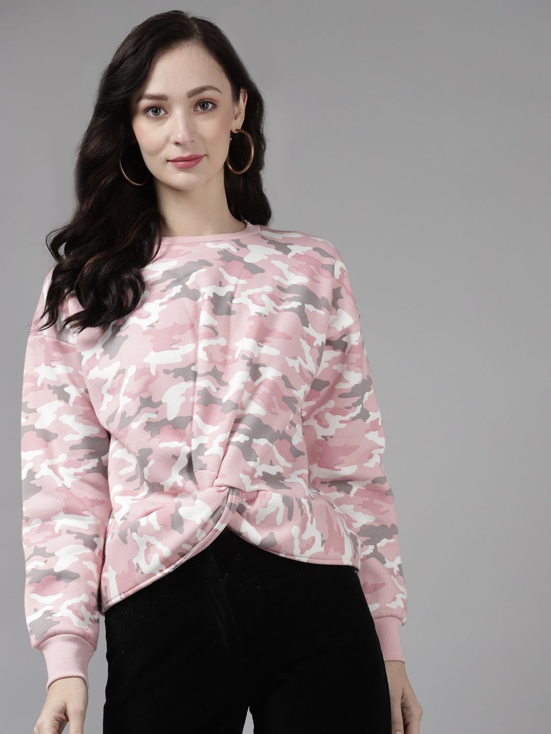 The Roadster Lifestyle Co. Women Camouflage Printed Cotton Sweatshirt-picture-38