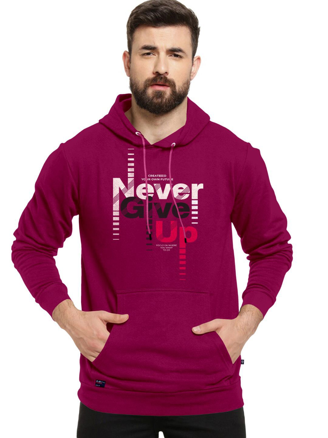 Triptee Men Typography Printed Hooded Pullover Sweatshirt-picture-17