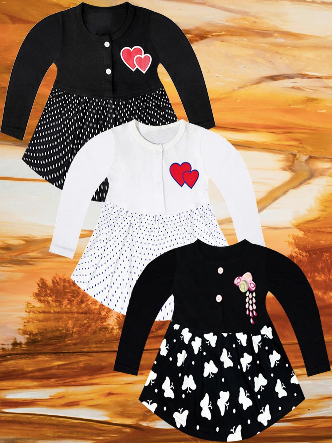 KidzzCart Polka Dot Print Fit & Flare Dress-picture-10