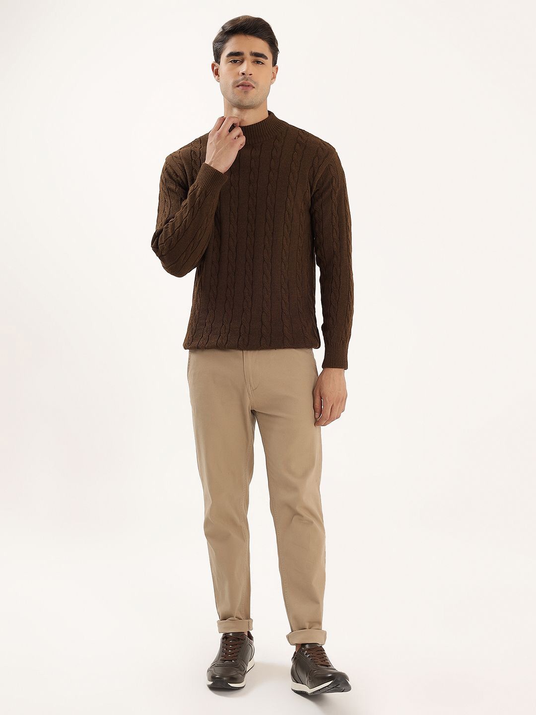 Kveto style redefined Men Cable Knit Self Design Pullover-picture-21
