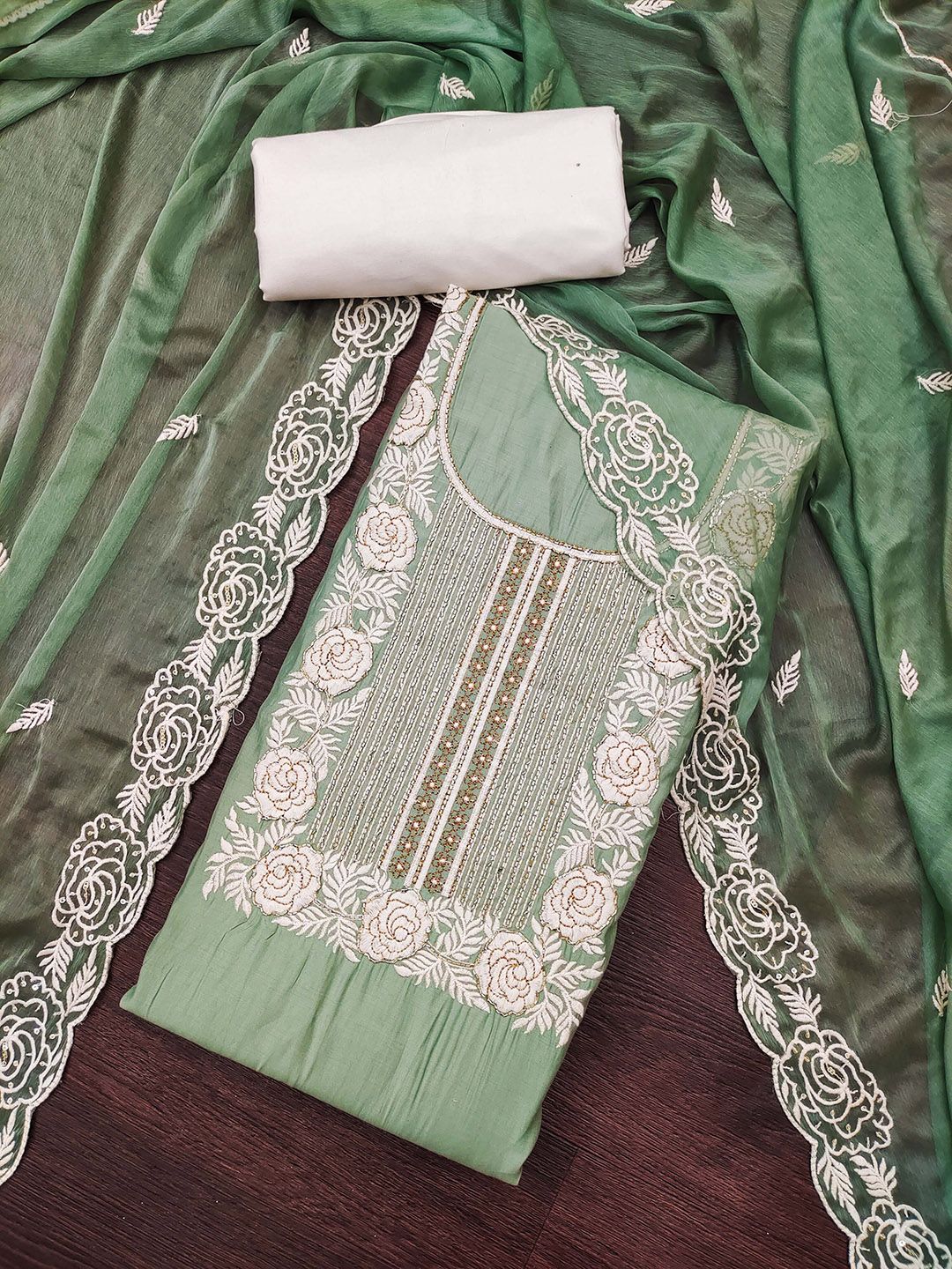 KALINI Embroidered Unstitched Dress Material-picture-24