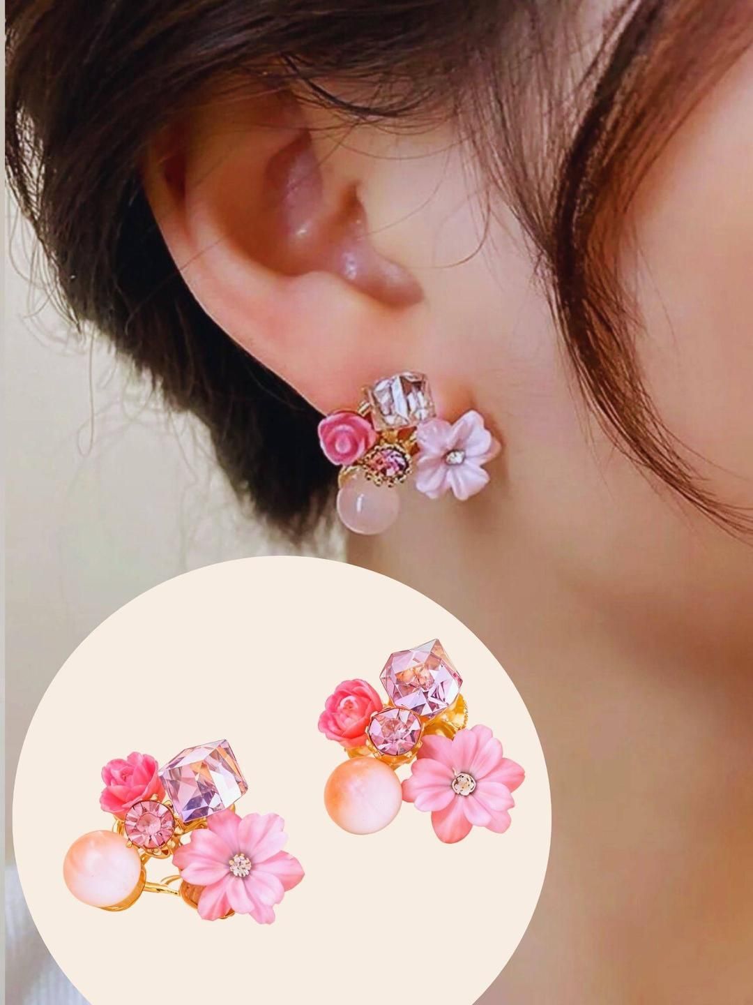 rappersshop Pastel Enamel Flower Earrings-picture-51