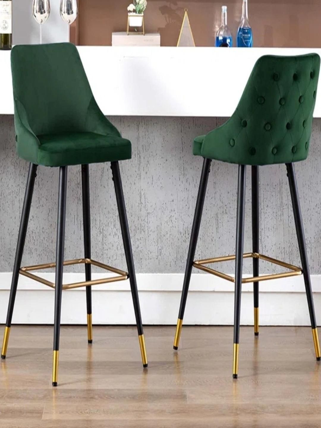 DOE BUCK Velvet Tufted Bar Chairs