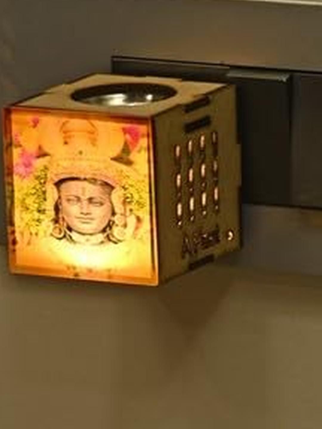 SOMIL Electric Spiritual Aroma Diffuser Wooden Kapoor Dani with Night Light-image-2