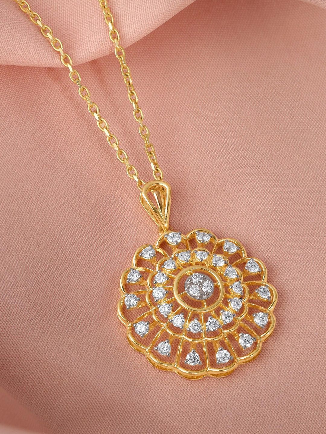GIVA Women 18KT Gold Florentia Lab Grown Diamond Pendant - 4.03g-picture-27