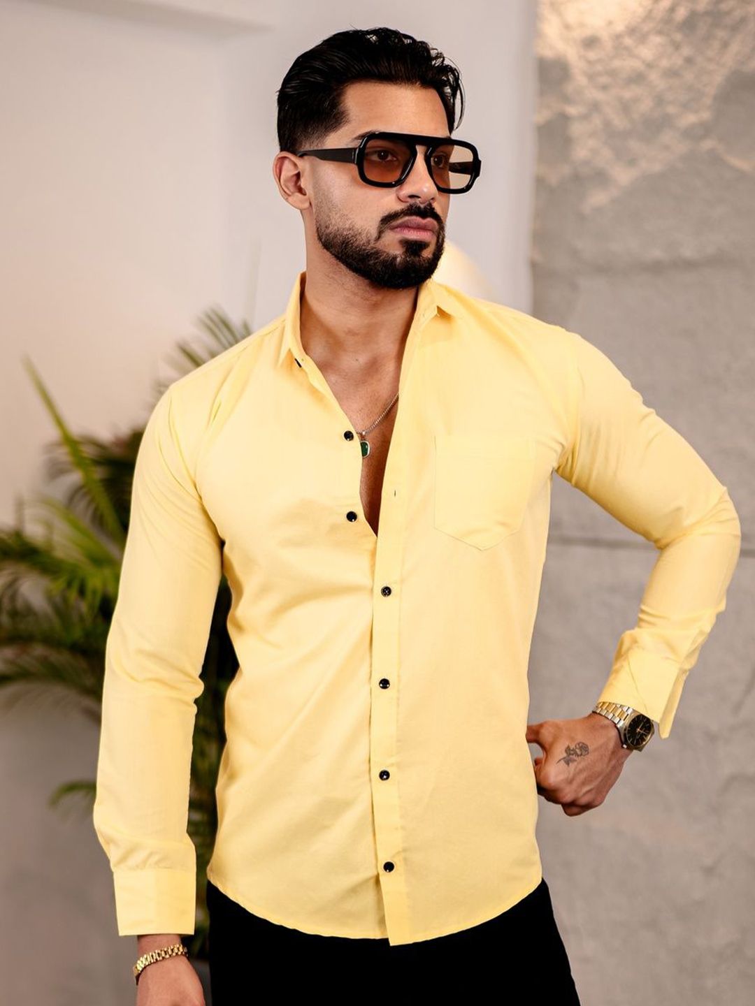 KHUSHI CREATION Original Spread Collar Cotton Shirt-picture-16