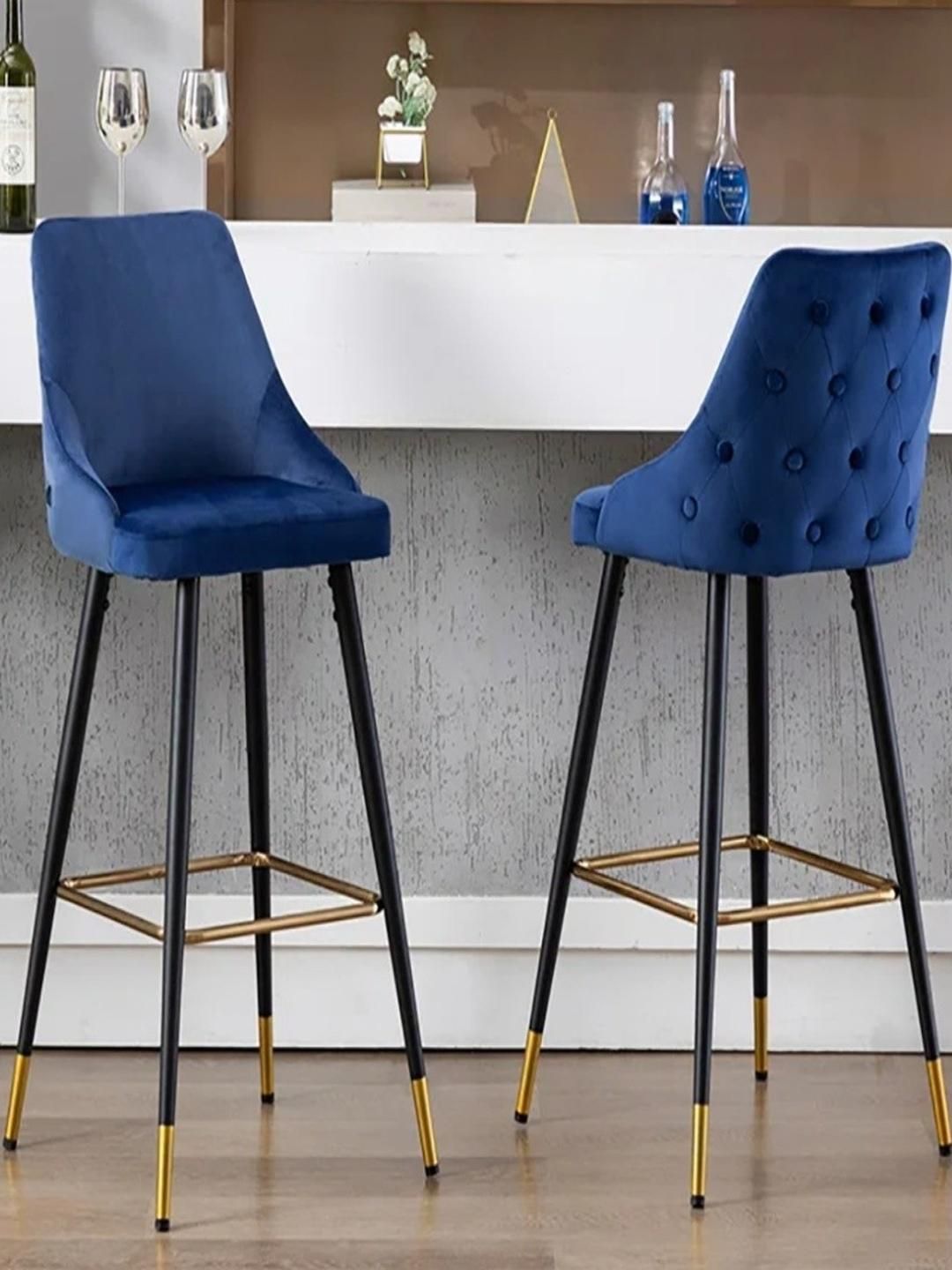 DOE BUCK Velvet Tufted Bar Chair